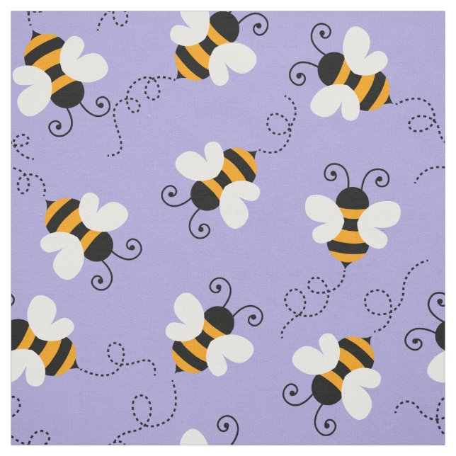 Choose your background color bee bumblebee pattern fabric (Swatch)