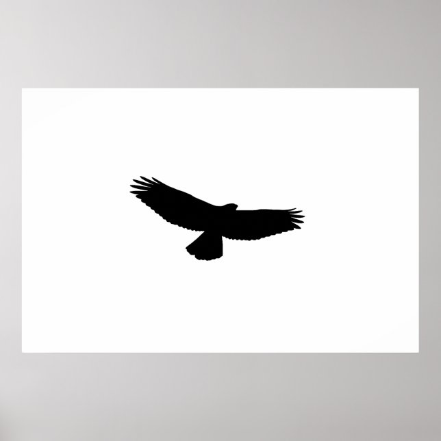 CHOOSE YOUR BACKGROUND COLOR! Black-Red-Tail Hawk Poster (Front)