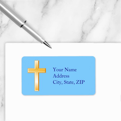 Choose Your Background Color Christian Cross Label