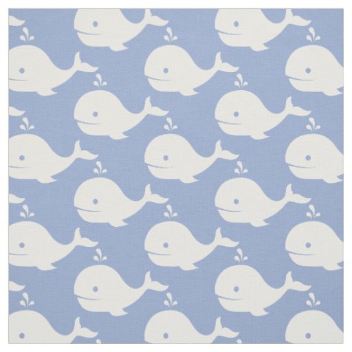 Choose your background color cute Whale fabric
