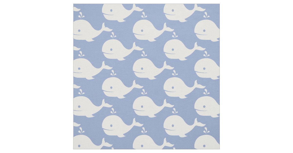Choose your background color cute Whale fabric | Zazzle
