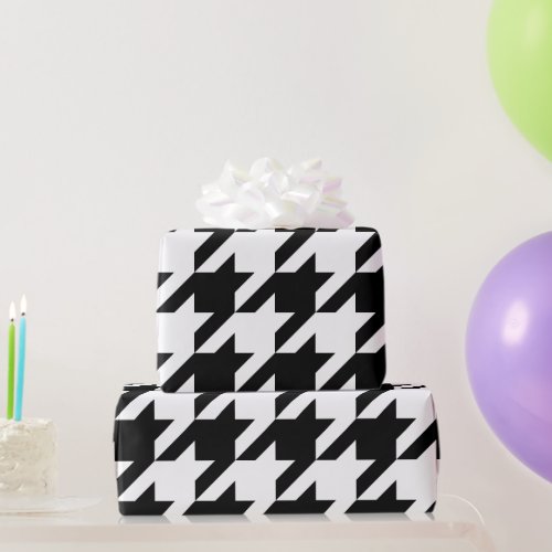 Choose Your Background Color Houndstooth Wrapping Paper