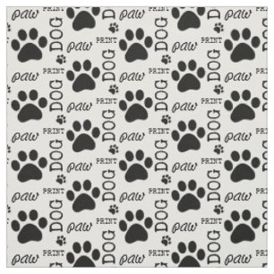 Choose your background color Paw print fabric