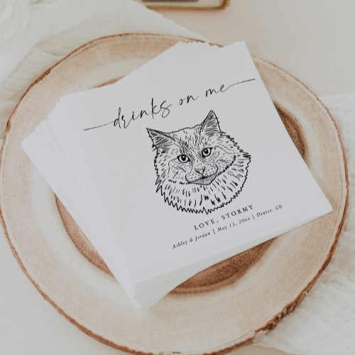 CHOOSE YOUR CAT Modern Pet Wedding  Napkins