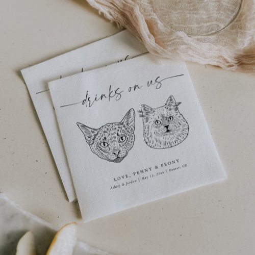 CHOOSE YOUR CATS Modern Pet Wedding  Napkins