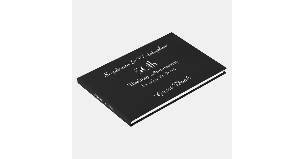 CHOOSE YOUR COLOR 50th Anniversary Party Guest Book Zazzle