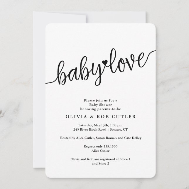 Choose Your Color  Baby Love Shower Invitation (Front)