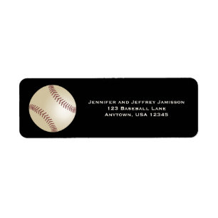 CHOOSE YOUR COLOR Baseball Return Address Labels