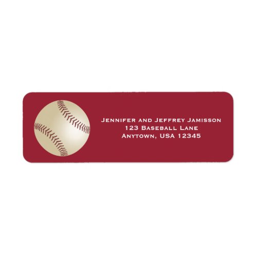 CHOOSE YOUR COLOR Baseball Return Address Labels