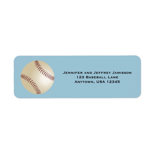 CHOOSE YOUR COLOR Baseball Return Address Labels (Front)