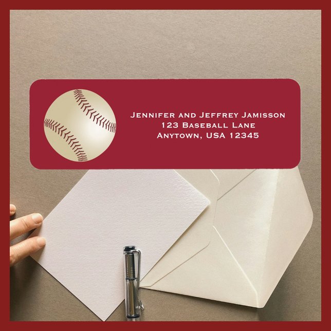 CHOOSE YOUR COLOR Baseball Return Address Labels (Creator Uploaded)