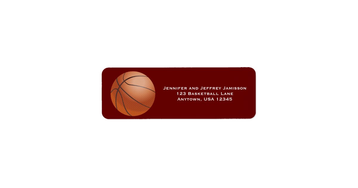 CHOOSE YOUR COLOR Basketball Return Address Labels | Zazzle