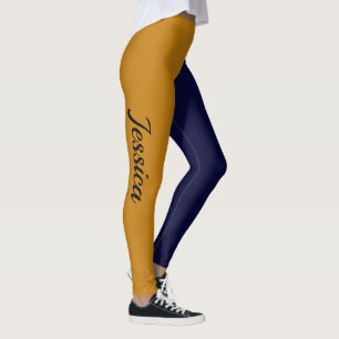 CHOOSE YOUR COLOR Blue Gold Leggings Cheerleader