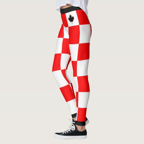 Choose YOUR Color Canadian Maple Checkered Leggings