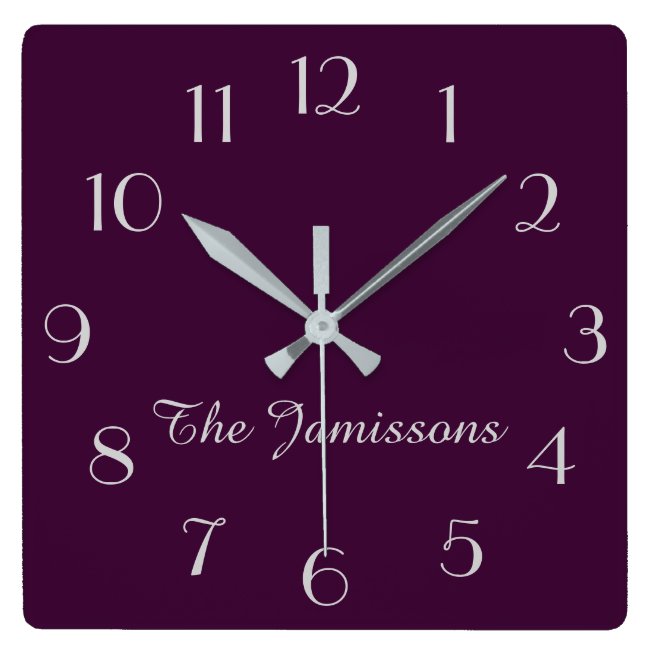CHOOSE YOUR COLOR, Clock, Purple Default Square Wall Clock