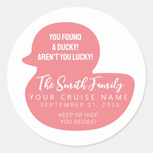  Choose Your Color Cruise Duck Classic Round Sticker