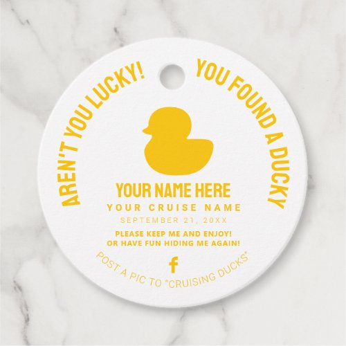 Choose Your Color Cruise Duck Favor Tags