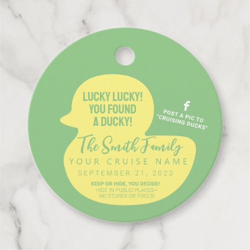  Choose Your Color Cruise Duck Favor Tags