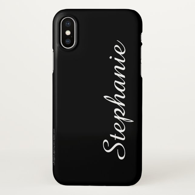 CHOOSE YOUR COLOR, Custom Script Name, Elegant iPhone Case (Back)