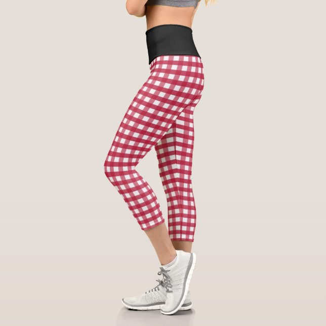 CHOOSE YOUR COLOR custom yoga capri Gingham (Left)