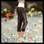 CHOOSE YOUR COLOR custom yoga capri leggings<br><div class="desc">CHOOSE YOUR COLOR custom yoga capri leggings! Printed edge to edge, with your name in large white script up one leg! Sample is dark brown with white waistband, but you can easily customize to color of your choice. Also easy to change or delete example text. "create your own". All Rights...</div>