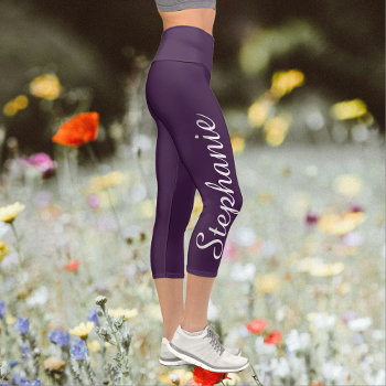 Choose Your Color Custom Yoga Capri Leggings by SocolikCardShop at Zazzle