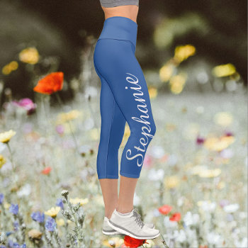 Choose Your Color Custom Yoga Capri Women Leggings by SocolikCardShop at Zazzle