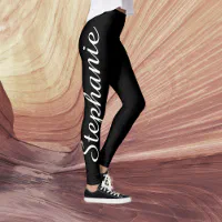 CHOOSE YOUR COLOR Custom Yoga Leggings with Name Zazzle