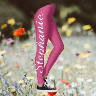 CHOOSE YOUR COLOR Custom Yoga Leggings with Name