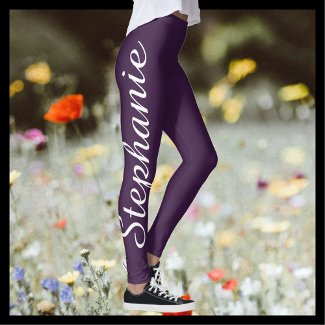 CHOOSE YOUR COLOR Custom Yoga Leggings with Name