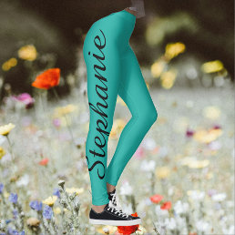 CHOOSE YOUR COLOR Custom Yoga Leggings with Name