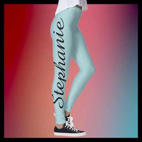 CHOOSE YOUR COLOR Custom Yoga Leggings with Name