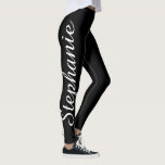 CHOOSE YOUR COLOR Custom Yoga Leggings with Name<br><div class="desc">CHOOSE YOUR COLOR custom yoga leggings! Printed edge to edge, with your name in large white script up one leg! Sample is black, but you can easily customize to color of your choice. Also easy to change or delete example text. "create your own" All Rights Reserved © 2016 Alan &...</div>