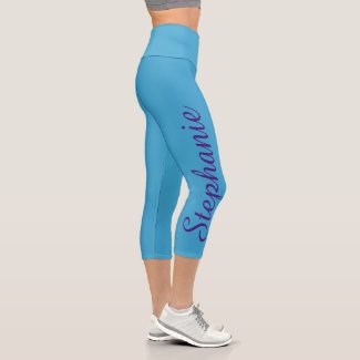 CHOOSE YOUR COLOR Custom Yoga Name Capri Leggings