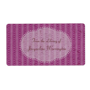 Choose Your Color Dainty Stripes Book Plate Label