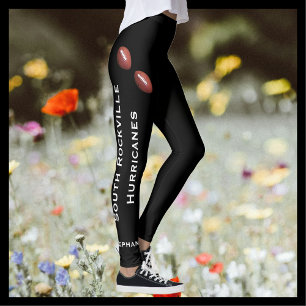 CHOOSE YOUR COLOR Football Team Leggings with Name