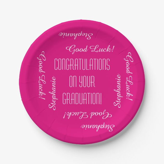 CHOOSE YOUR COLOR Graduation Party Repeating Names Paper Plate