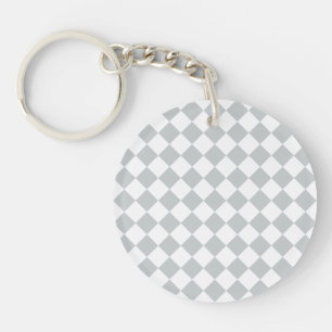 Choose your Color in one step Checkered Diamonds Keychain