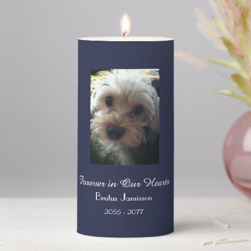 CHOOSE YOUR COLOR Memorial Candle Loss of Pet  Pillar Candle