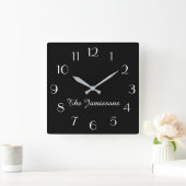 CHOOSE YOUR COLOR, Minimalist Personalized Square Wall Clock (Home)