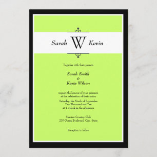 Choose Your Color Monogram Wedding Invitations