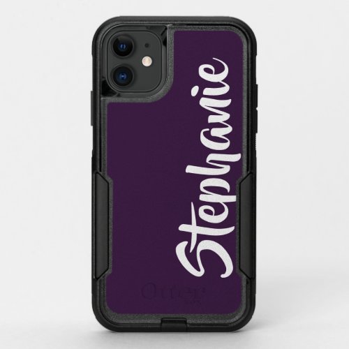 Choose Your Color Name Purple Minimalist OtterBox Commuter iPhone 11 Case
