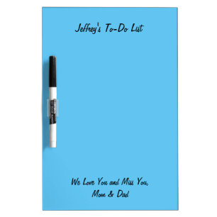 CHOOSE YOUR COLOR or Blue, To Do List, Name, Dry Erase Board
