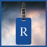 CHOOSE YOUR COLOR or Dark Blue Monogram Bag Luggage Tag<br><div class="desc">CHOOSE YOUR COLOR Monogram Minimalist Luggage Bag Tag - You be the designer!!! This modern Luggage Tag in a classic font is your color with white monogram and white text. Default background is dark blue. Simple, elegant, and chic! Easy to personalize, or delete example text. All Rights Reserved © 2024...</div>