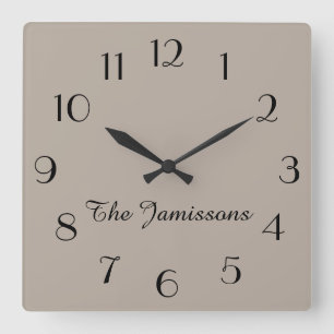 Choose Your Color, or Default Greige Square Wall Clock