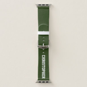 CHOOSE YOUR COLOR or Green, Name Apple Watch Band
