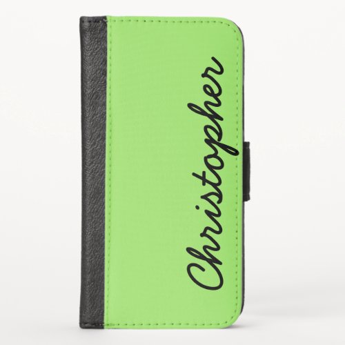 CHOOSE YOUR COLOR or Neon Lime Green Custom iPhone X Wallet Case