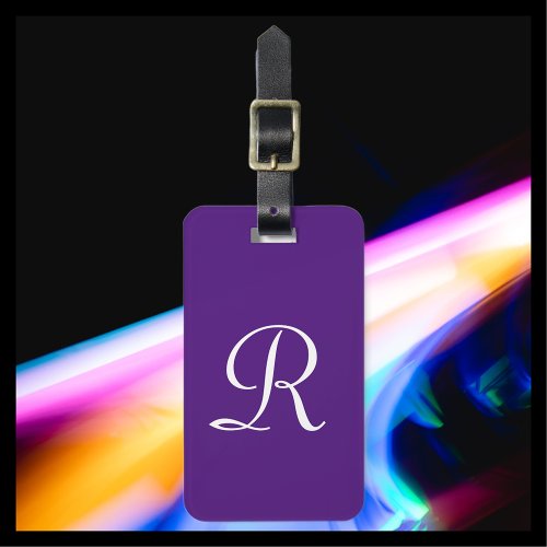 CHOOSE YOUR COLOR or Purple Monogram Bag Luggage Tag