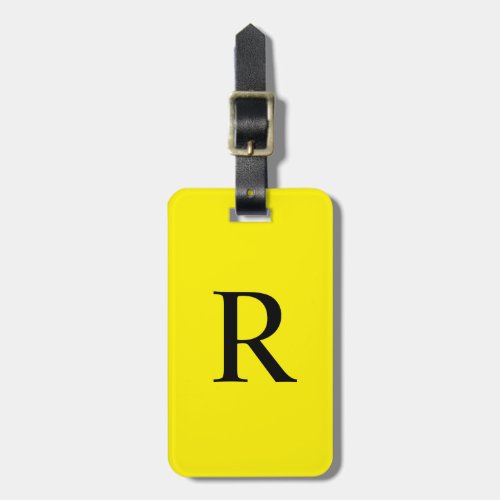 CHOOSE YOUR COLOR or Yellow and Black Monogram Bag Luggage Tag