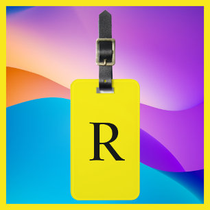 CHOOSE YOUR COLOR or Yellow and Black Monogram Bag Luggage Tag